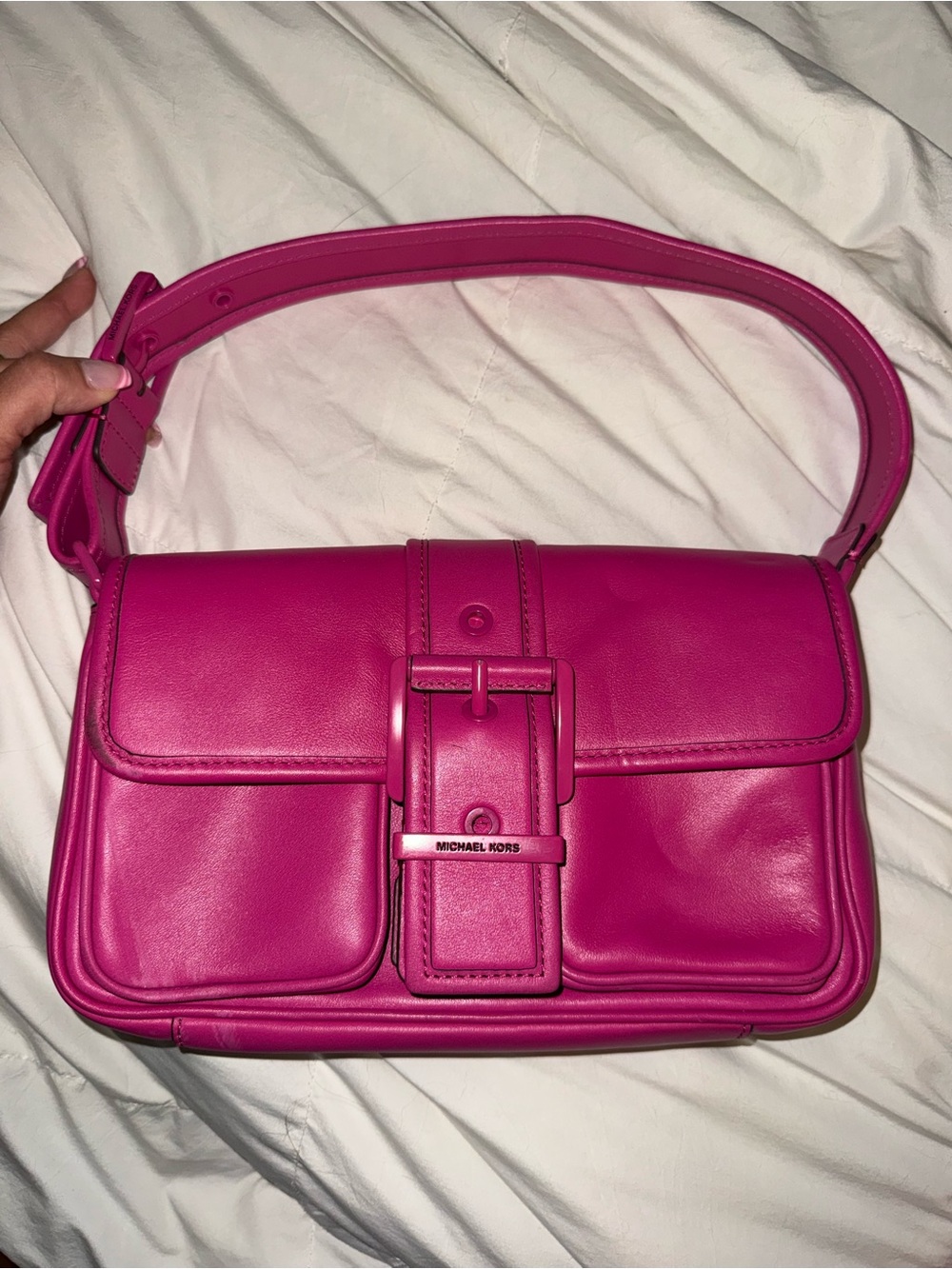 Michael Kors Fuchsia Leather Shoulder Bag